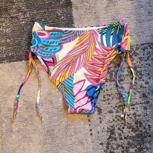 Trina‎ turk high womens side tie high waist hipster swimsuit bottoms size 2 - Picture 3 of 3